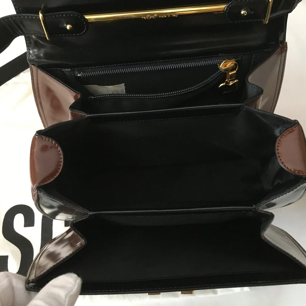 ❤️MOSCHINO❤️ Redwall Tricolor Polished Leather Bag - Picture 13 of 16